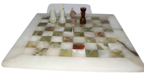 Xadrez Tabuleiro Médio 30x30cm Mármore E Ônix S/j Frete Grat