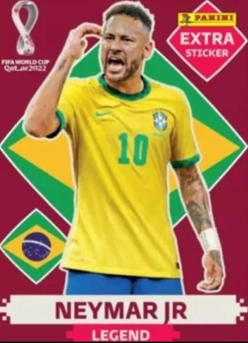 figurinha rara legends bordo NEYMAR copa 2022