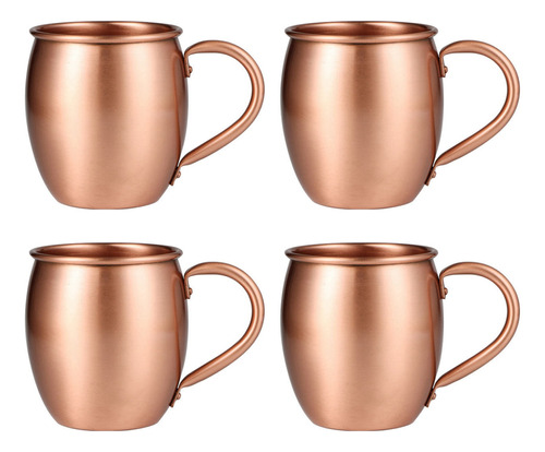 4 Tazas De Cobre Puro De 530 Ml, Taza Moscow Mule, Taza Para