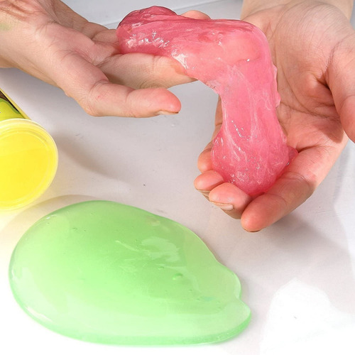 Imagen 3 de 6 de Slime Glow In The Dark Brilla En La Oscuridad 12 Botecitos