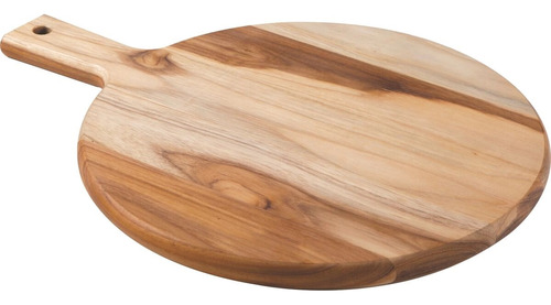 Tabla Redonda Tramontina Madera Teca Con Mango 40x30cm Pizza