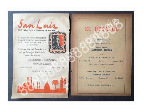 Cartel Retro 2 S Periodicos De San Luis Potosi 1950s
