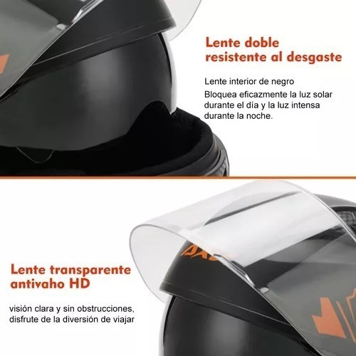 Cascos Para Motociclismo Abatible Visor Doble Antivaho Hd