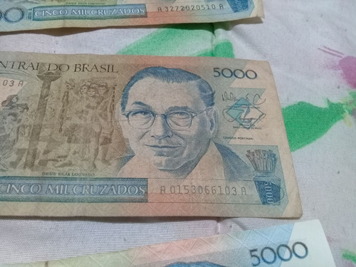 04 Cédulas De 5.000 Cruzados (candido Portinari) De 1989 (Usado)