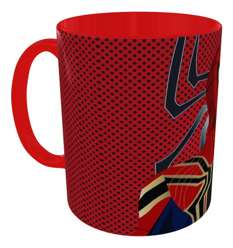 Mugs Iron Spider Spiderman Hombre Araña Pocillo Gamers Color Rojo