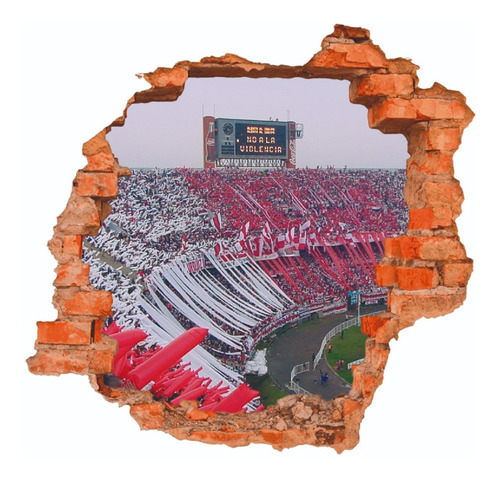Imagen 4 de 6 de Vinilos Decorativos 3d Pared Rota Mural River Plate