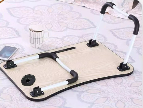 Mesa Laptop Desayuno Anri Mesita Plegable Bandeja Color Beige