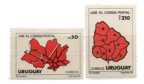 Uruguay 1989 Yvert 1274/75 Campaña P/el Uso Del Cód. Postal