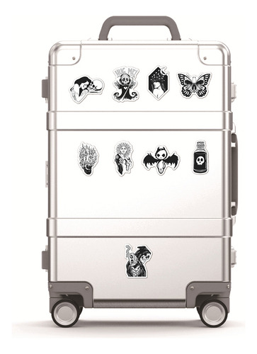 Adesivos De Bruxa Góticos Em Preto E Branco Para Skate