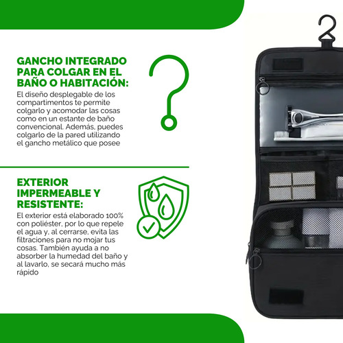 Bolsa Artículos Tocador Compartimentos Separar Húmedo Y Seco