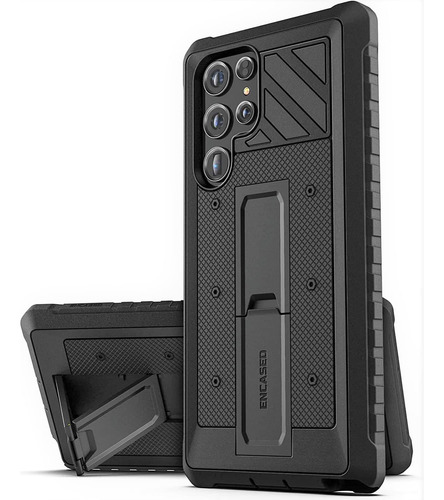 Funda Heavy Duty Negra Soporte Para Samsung Galaxy S22 Ul...