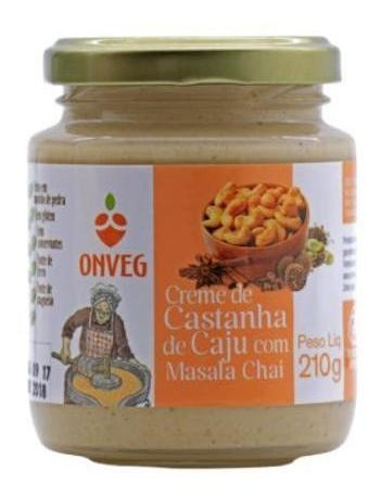 Kit 2x: Creme De Castanha De Caju Com Masala Onveg 210g