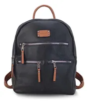 Comprar Mochila 3 Bosillos Al Frente Correas A Tono Dama Lincolns Color Negro Con Caramelo