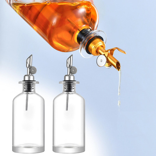 Botellas De Aceite De Oliva Vinagre Titular Plata 350ml
