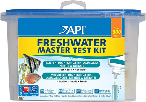 Kit Medidor Ph Test Piscina Api Freshwater Parametros Agua