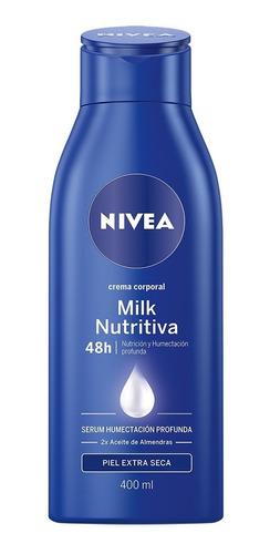 Imagen 1 de 5 de Crema Corporal Humectante Nivea Body Milk 400 Ml