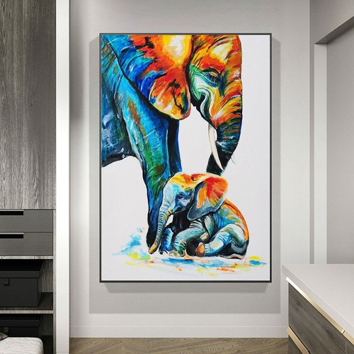 Imagen 1 de 10 de  Cuadro-elefante3-moderno,decorativo,95x60cm-16k Resolución