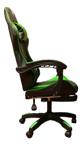 Silla Gamer 730-5 Verde Reclinable 135° Reposapies Ajustab