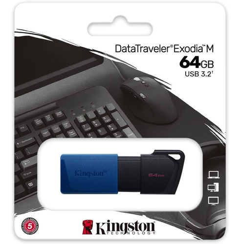 Imagen 3 de 4 de Pendrive Usb 3.2 Kingston Datatraveler Exodia M 64 Gb