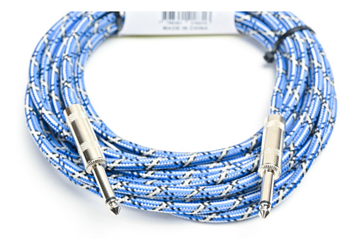 Imagen 2 de 8 de Cable Soundking Plug Jack Ts Mallado Soga 6 Metros Azul