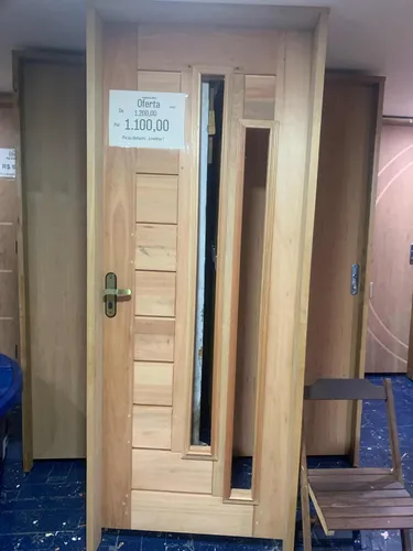 Porta Bb Com Vidro Madeira Eucalipto