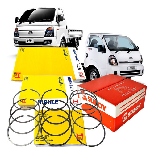Kit Retifica Pistão Anel Std E Bronzina 025 Hr K2500 13/22