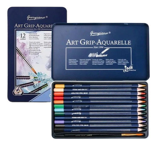 Set 12 Lápices Grip Colores Acuarelables Giorgione Artist