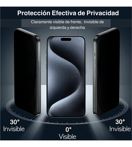 2 Piezas Mica De Privacidad Cristal Templado Para Iphone 9d Iphone 13 Pro