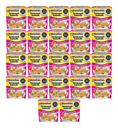 Sopa Maruchan Instant Lunch Con Camarón 22 Pzs De 64 G C/u