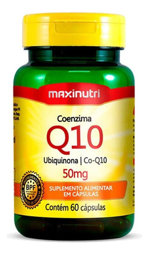 Coenzima Q10 50mg Com 60 Capsulas Maxinutri Sabor Sem sabor