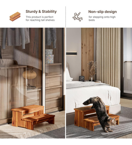 Taburete Elevado Para Ancianos, Medio Taburete De Madera Par