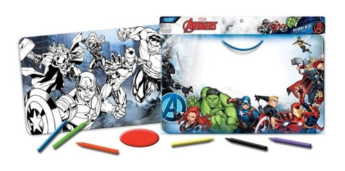 Pizarra Para Niños Bifaz Con Crayones Tapimovil Avengers