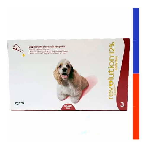  para carrapatos Zoetis Revolution 12% Pipeta para cão de 10.1kg a 20kg