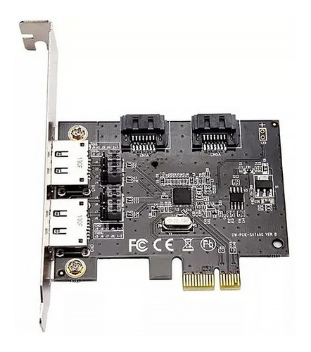 Imagen 2 de 3 de Tarjeta Pci-e X1 De 2 Puertos Sata Iii +2 Sata Internos + Lp