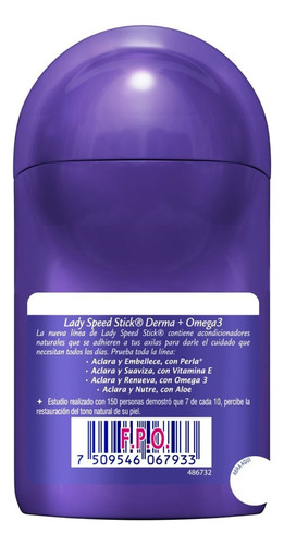 Lady Speed Stick Desodorante Roll On Derma Omega 3 50 Ml Fragancia Aloe vera