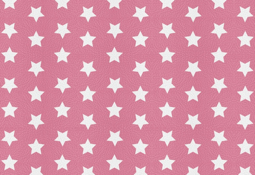 Cuerina Estampada Estrellas Blanco Fondo Rosa 1 X 1,40 Mt