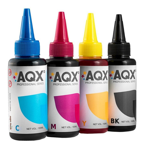 Tintas Aqx-tech C/ Picos Recarga P Sistema Continuo Cartucho Tinta Negro/amarillo/magenta/cian