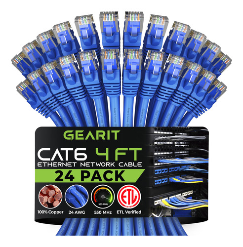 Gearit - Cable Ethernet Categoria 6, Sin Enganches, Cable De