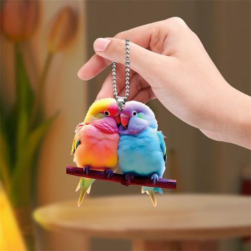 Llave Decorativa Colgante Con Forma De Loro De Dos Colores P