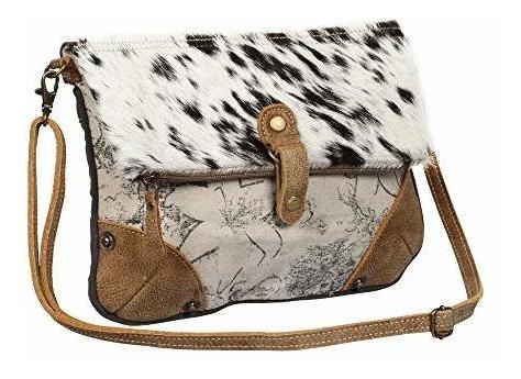 Myra Bag S1304 Bolsa De Lona Y Piel De Vaca Plegable