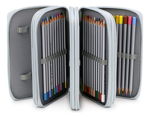 H Estojocaneta Bolsa Prática Grande Multi-camada Zíper Alça