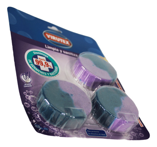 Pastilla Inodoro Wc X3 Sanitizante Lavanda Estanque Virutex