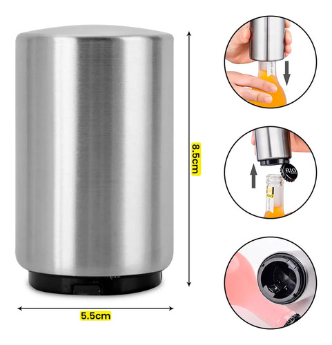 Destapador Magnético Para Botellas Cerveza Refresco Acero