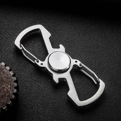 Llavero negro giratorio para ansiedad, juguete novedoso para ejercitar los dedos, regalos para hombres adultos. Llavero portátil Spinner juguete para ejercitar los dedos