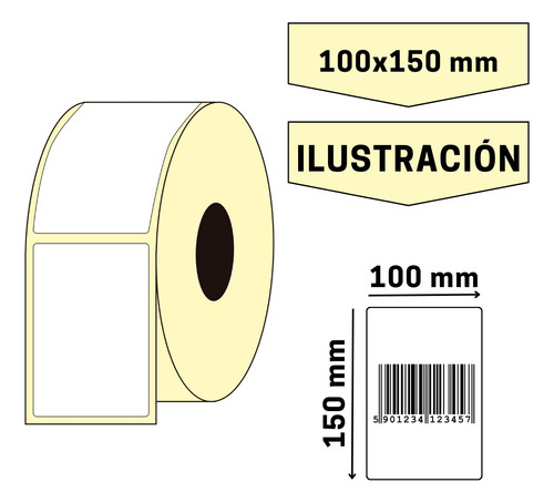 Imagen 1 de 2 de Etiquetas Ilustración 100 X 150 Mm (anchxalto) Rollo X 328