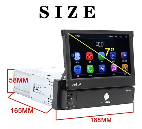 ..a Estéreo Para Automóvil Con Pantalla Táctil 1din Retrácti
