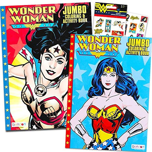 Juego De Colorear Y Hacer Actividades, 2 Libros Wonder Woman