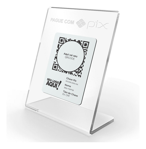 Placa Em Acrílico Transparente Personalizada 1 Qrcode