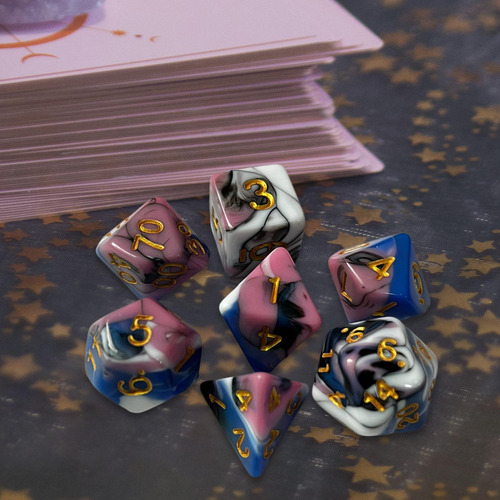 2 Juego De 7 Dados Poliédricos Para Suministros De Fiesta,