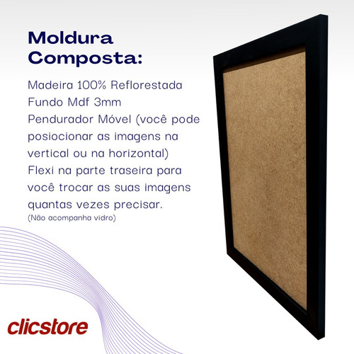 Moldura 84x119 A0 Com Fundo Sem Vidro Quadro Poster Foto
